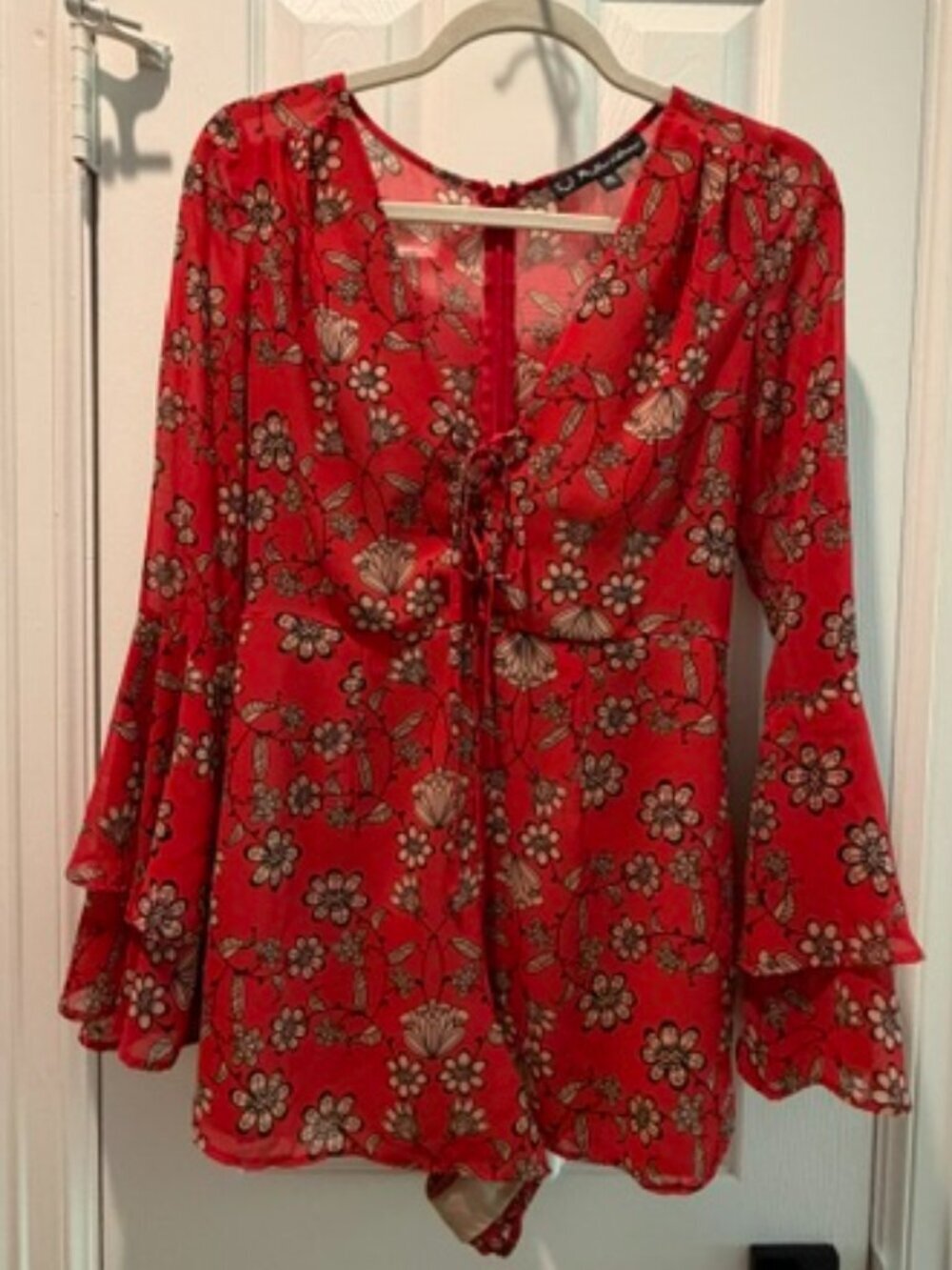 Revolve For Love and Lemons Red Pia Romper Size Small - Picture 2 of 5